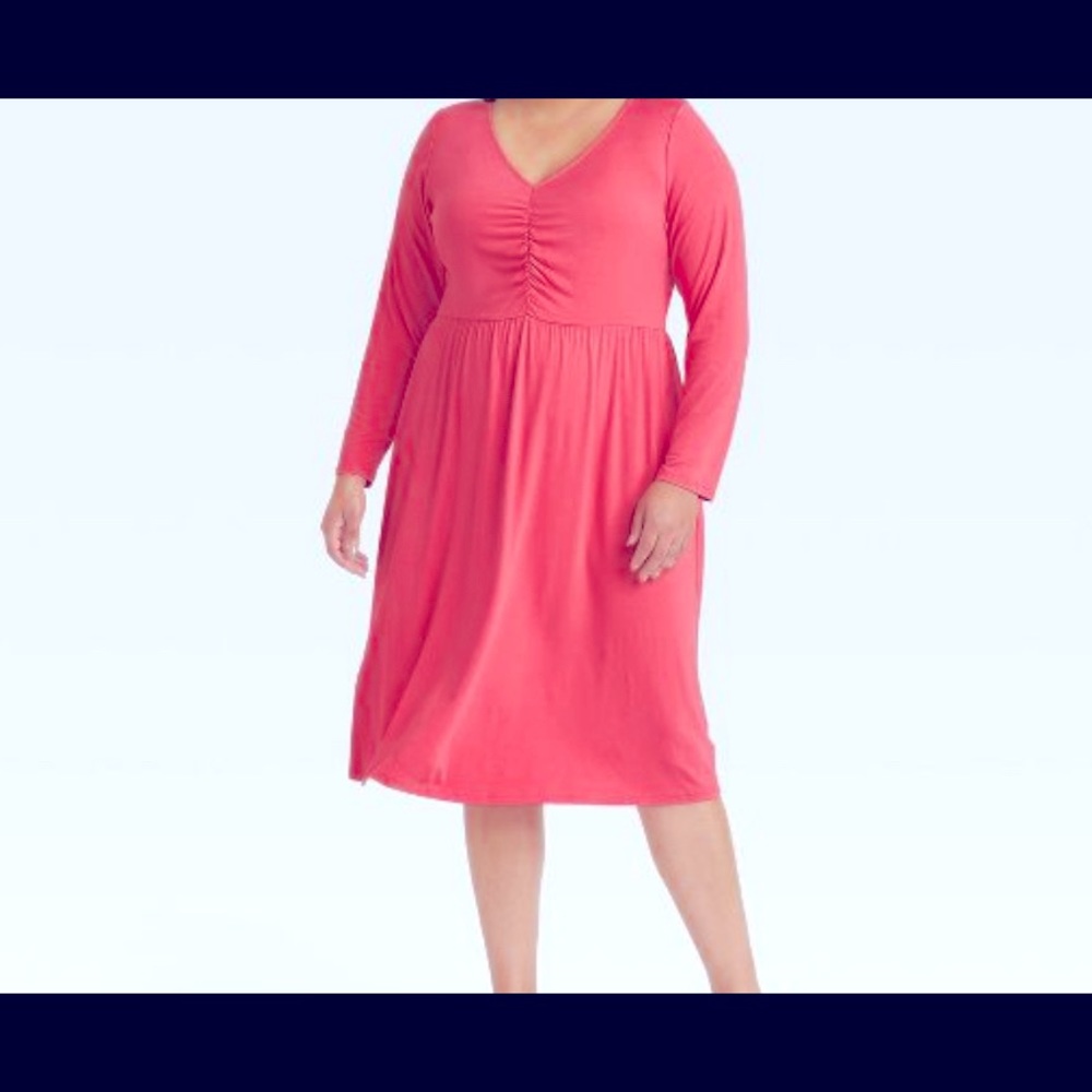 New with tags Ava & Viv Stylish Long Sleeve Coral Comfort 3xL Dress(non smoker)